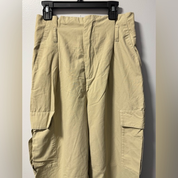 Zara Women’s khaki paper bag cargo pants XS EUC - Picture 3 of 4